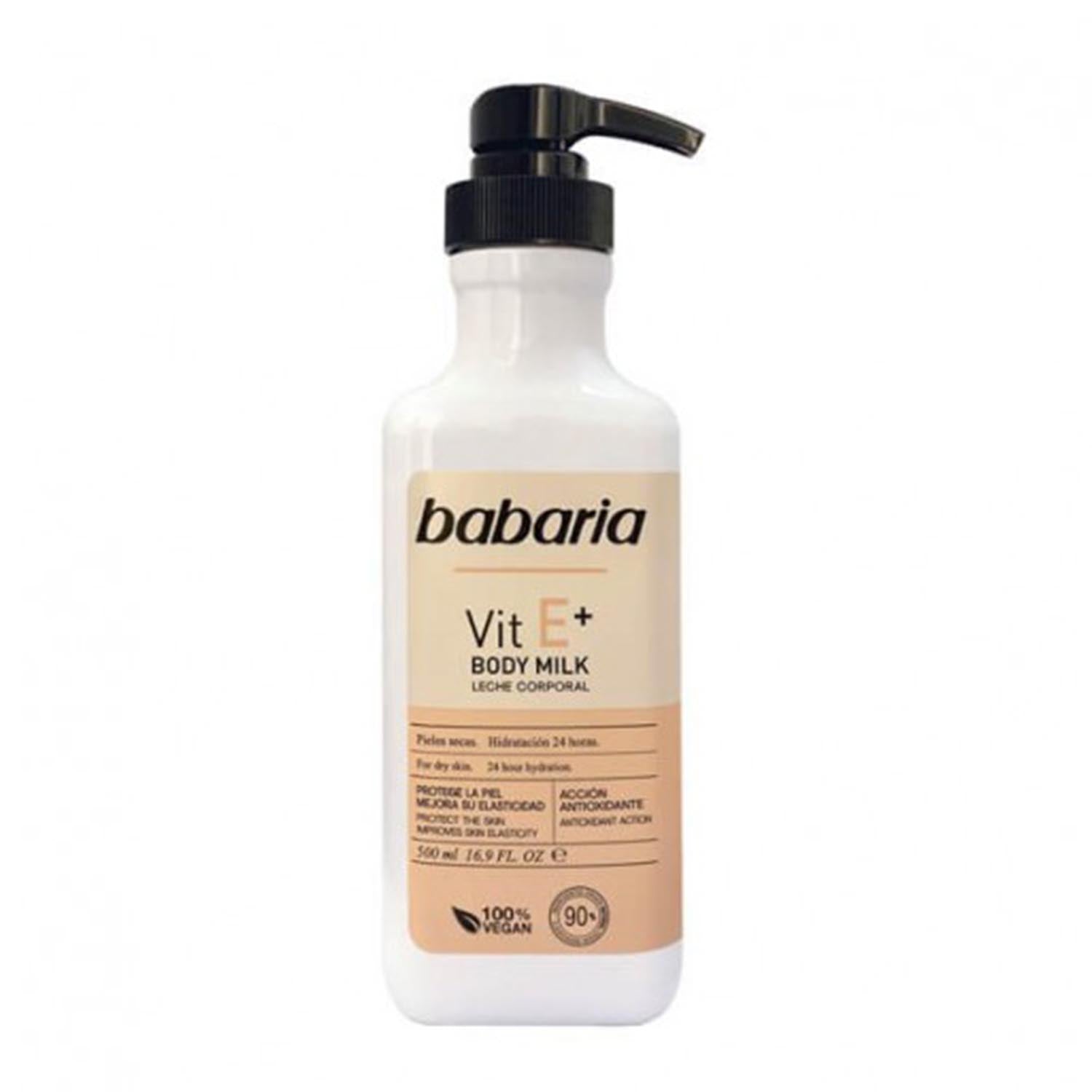 Babaria Vit E+ Body Milk Vegan Piel Seca 500Ml